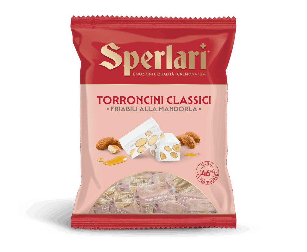 I torroncini bianchi Sperlari, classici o teneri, con mandorle e pistacchi selezionati, rappresentano il perfetto incontro tra tradizione e golosità.