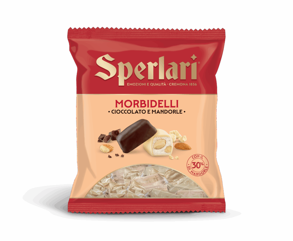 Con i Morbidelli Sperlari, la morbidezza del torroncino, incontra la croccantezza della frutta secca e il gusto avvolgenete delle golose coperture.