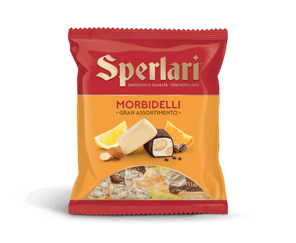 Con i Morbidelli Sperlari, la morbidezza del torroncino, incontra la croccantezza della frutta secca e il gusto avvolgenete delle golose coperture.