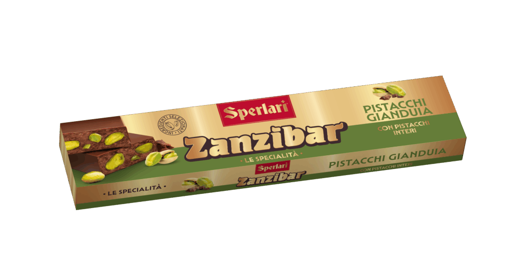 Torrone Nocciolato Specialità Zanzibar - Pistacchi Gianduia CON PISTACCHI INTERI