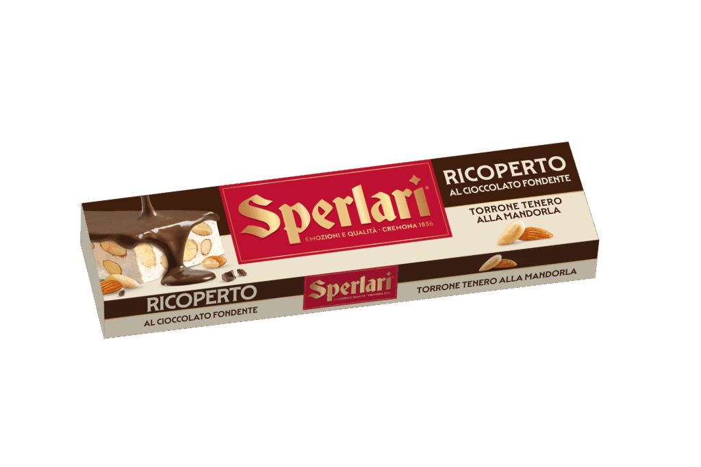 Torrone Ricoperto - Tenero alla Mandorla di Cioccolato Fondente RICOPERTO AL CIOCCOLATO FONDENTE