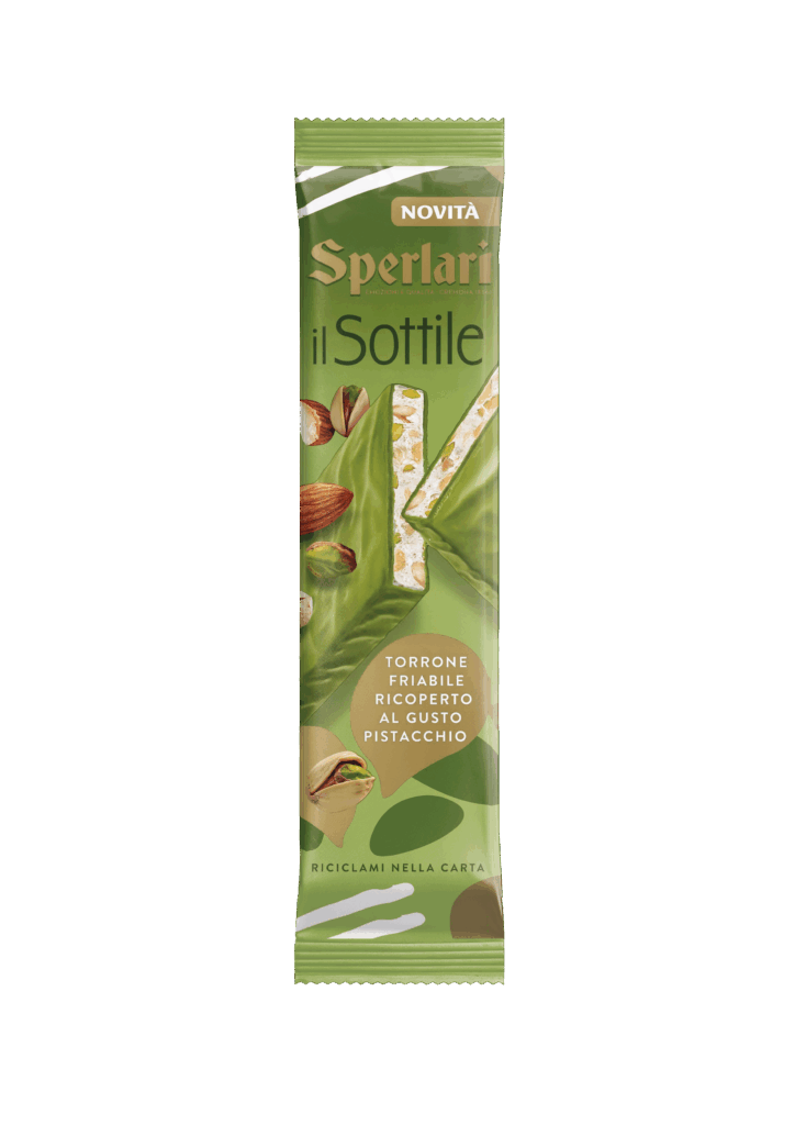 Torrone Sottile - Ricoperto al gusto Pistacchio TORRONE SOTTILE