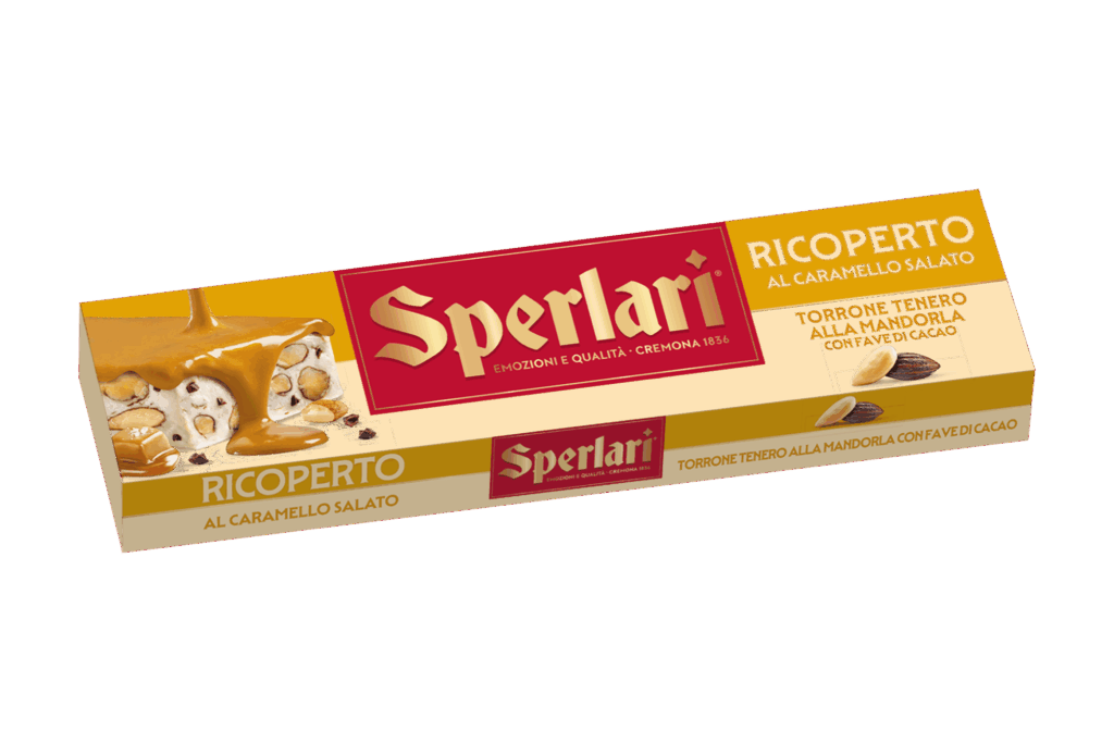 Con i torroni ricoperti Sperlari, la bontà del torrone è resa ancora più irresistibile da una golosa copertura.